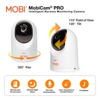 MOBI - Cam PRO Intelligent Baby & Nursery Monitoring Indoor Pan, Tilt, Zoom Security Camera w/ Te... - Left View