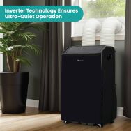 Hisense - 10,000 BTU Smart Portable Inverter Air Conditioner with Wi-fi and Remote Control - Black - Left View