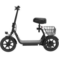 HiBoy - U2 Electric Scooter with Seat w/  25 mi Max Operating Range & 20 mph Max Speed - Black - Left View