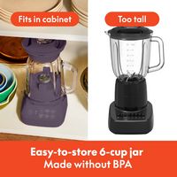 Bella - Fits-anywhere Kitchenware: Flip & Store 48-oz. Blender, 450W & 10 Speed Settings - Plum - Left View