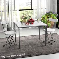 Costway 2-Pack Folding Chair with Metal Curved Feet Wide Seat & Ergonomic Backrest - White - Left View