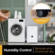 Whirlpool - 50 Pint 3000 Sq. Ft 14.8 quart Energy Star Certified Dehumidifier with Pump - White - Left View