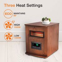 Lifesmart - 6 Element Wood Cabinet Infrared Heater - Brown - Left View