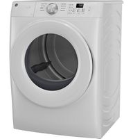 GE - 7.8 Cu. Ft. Stackable Smart Electric Dryer with Sanitize Cycle - White - Left View