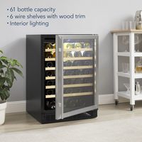 Insignia™ - 61-Bottle Wine Cooler - Stainless Steel - Left View