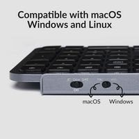 Keychron - B6 Pro 100% Custom Wireless Keyboard with Progrmmable ZMK Support - Space grey - Left View