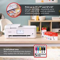 Canon - PIXMA TS9521Ca Wireless All-In-One Inkjet Printer - White - Left View