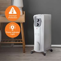 Lifesmart - 1500W Oil Filled Radiator - White - Left View