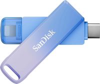 SanDisk - Creator Phone Drive 128GB USB Type C and Lightning connectors - Blue - Left View