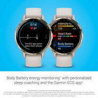 Garmin - Venu 3S GPS Smartwatch 41 mm Fiber-reinforced polymer - Stainless Steel and Ivory - (2023) - Left View