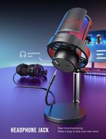 FIFINE A8 RGB USB Condenser Microphone – Cardioid Mic with Real-Time Monitoring for Streaming & G... - Left View