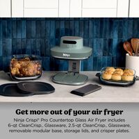 Ninja - Crispi Pro 6-in-1 Countertop Glass Air Fryer - Ash Gray - Left View