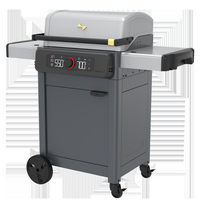 Current - Model G Dual Zone Grill with Cabinet - Light Grey - Moon Dust - Left View