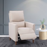 CorLiving - Alder Manual Fabric Recliner - Beige - Left View