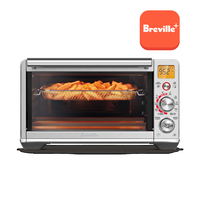 Breville - the Smart Oven Air Fryer Compact, 0.5 Cubic Feet Toaster Oven - Brushed Stainless Steel - Left View