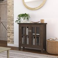 Simpli Home - Artisan Low Storage Cabinet - Farmhouse Brown - Left View