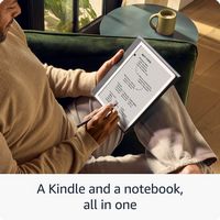 Amazon - Kindle Scribe (64GB) - Now write directly on books and documents. Built-in notebook summ... - Left View