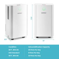 Costway 1750 Sq. Ft 32 Pints Dehumidifier w/ Auto Defrost & 24H Timer Drain Hose - White - Left View