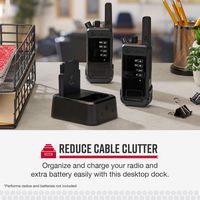 Cobra - Single Dock Charger for Cobra Performa Business Radios, with charging cable - Black - Left View