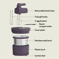 Bella - 3.5-qt. Hand & Stand Mixer - Plum - Left View