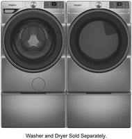 Whirlpool - 15.5 in Pedestal for Front Load Washer and Dryer with Storage - Silver - Left View