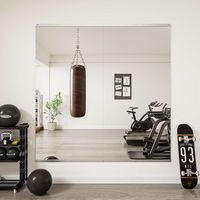 LOVMOR - 2PCS Polished 36 in. W x 72 in. Modern Rectangular Tempered Glass Wall Mirror - Silver - Left View