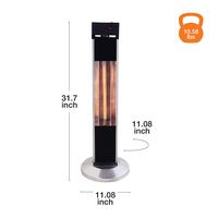 Lifesmart - Outdoor Infrared Tower Heater - Black - Left View