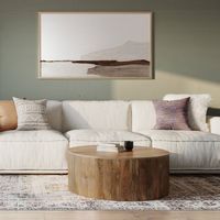 Simpli Home - Millbury solid mango wood 36 inch wide round modern industrial drum coffee table in... - Left View