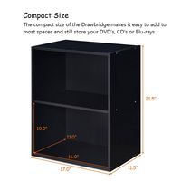 Costway - 2 Tier Open Shelf Night Stand End Table Sofa Side Storage Display Furni - Black - Left View