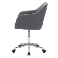 CorLiving - Marlowe Upholstered Chrome Base Task Chair - Gray - Left View