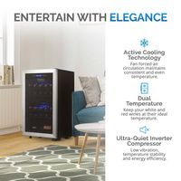 NewAir - Freestanding 28 Bottle Dual Zone Compressor Wine Fridge with Adjustable Racks and Exteri... - Left View