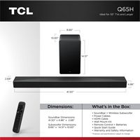 TCL - Q65H Q Class 5.1 Channel Soundbar with Dolby Atmos, Ray Danz Technology, and Wireless Subwo... - Left View