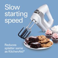 Hamilton Beach - Professional 7-Speed Hand Mixer - White - Left View