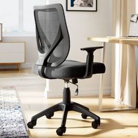 Serta - Works Polyester Blend Fabric & Mesh Task Chair - Black - Left View