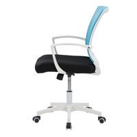 CorLiving - Workspace Mesh Back Office Chair - Teal and White - Left View