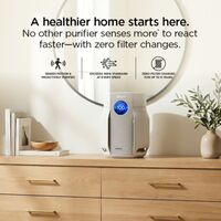 Shark - BreatheClear Compact Pro Air Purifier with NeverChange, 300 sqft - Dove - Left View