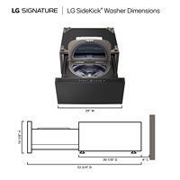 LG - SIGNATURE SideKick 1.0 Cu Ft Top Load Pedestal Washer with Dual LED Display - Brushed Black ... - Left View