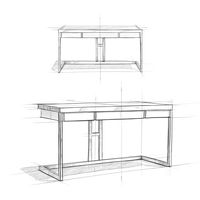 Simpli Home - Erina SOLID ACACIA WOOD Modern Industrial 60 inch Wide Writing Office Desk - Farmho... - Left View