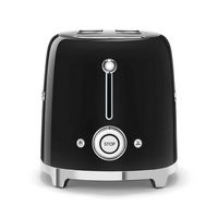 SMEG TSF02 4-Slice Long Wide-Slot Toaster - Black - Left View