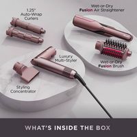 Shark - FlexFusion Air Straightener & Hair Dryer, Fusion Ceramic Brush Styler, with Auto-Wrap Cur... - Left View