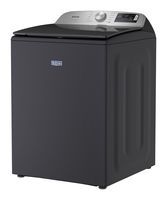 Maytag - 5.3 Cu. Ft. Smart Top Load Impeller Washer with Extra Power - Midnight Steel - Left View
