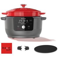 Instant Pot - Precision 5-in-1 Electric Dutch Oven - Cast Iron - Red - Left View