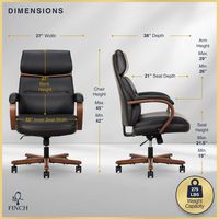 Finch - Neo Two Retro-Modern Mid-Back Office Chair - Black - Left View