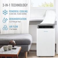 Keystone - 14,000 BTU ASHRAE/12,000 BTU DOE Portable Inverter Air Conditioner with Remote Control... - Left View