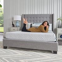 Sealy - Essentials 8 Inch Memory Foam Mattress in a Box, Firm, Twin - White - Left View
