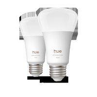 Philips - Hue A19 Bluetooth 75W Smart LED Bulb (2-Pack) - White and Color Ambiance - Left View