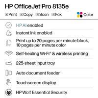 HP - OfficeJet Pro 8135e Wireless AI-Enabled AiO Inkjet Printer w/ 3 Months of Instant Ink (+1 Bo... - Left View