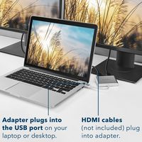 Insignia™ - USB to Dual HDMI Adapter - White - Left View