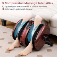 Costway - Foot & Calf Massager Vibration Compression Electric Leg Massager Machine with Heat Red ... - Left View