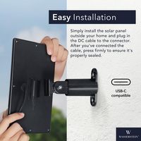 Wasserstein - Solar Panel for Ring Spotlight Camera Battery and Ring Stick Up Camera Battery - Black - Left View